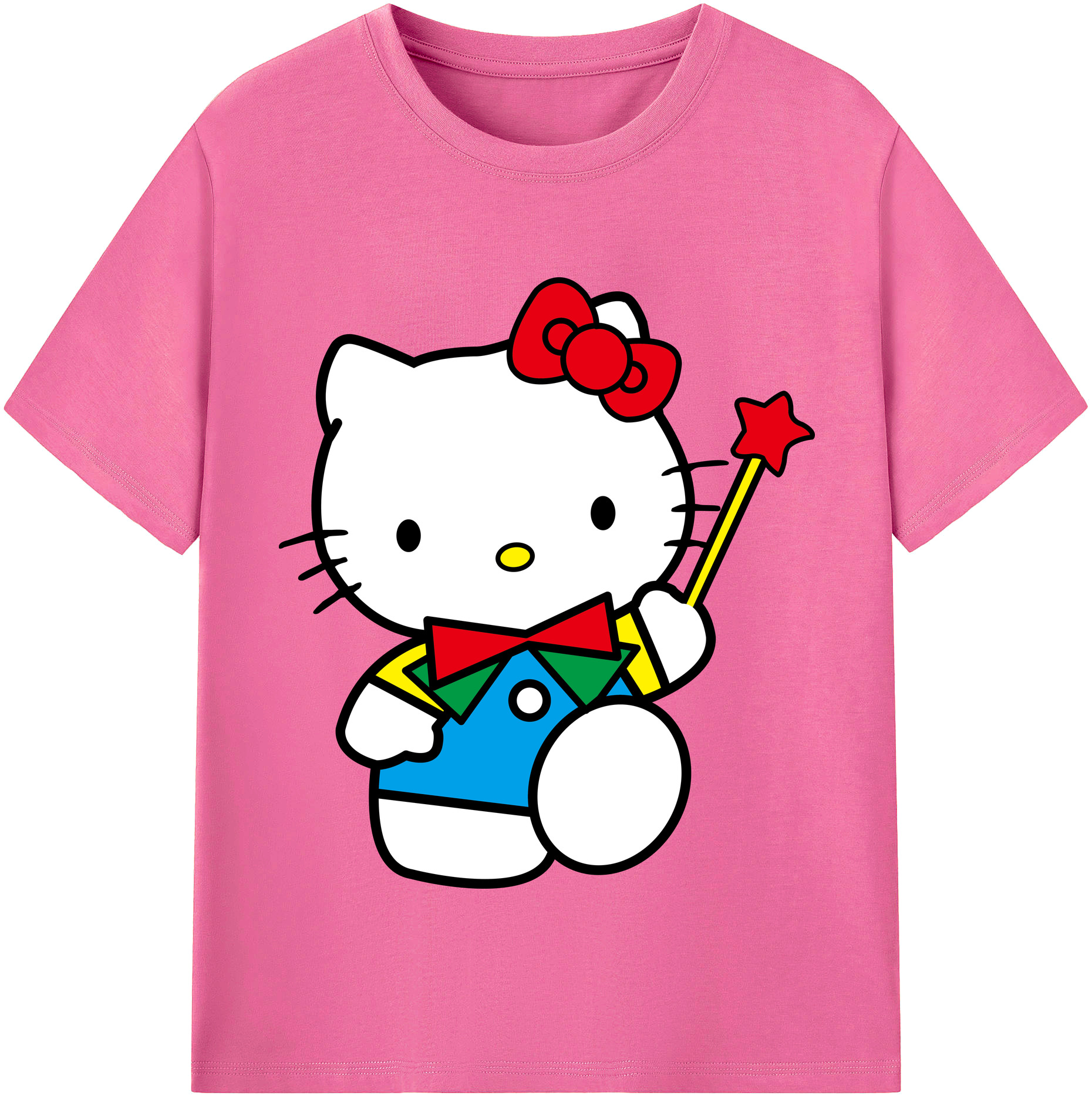 （画像用） Hello Kitty ハローキティ レディースカジュアルプリントTシャツ（綿100％）